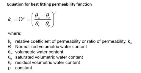 soil permeability formula